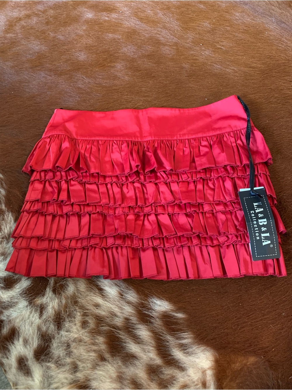 NWT Y2K Red Tiered Ruffle Mini Skirt - Vintage Coquette Fairy Grunge Mini Skirt